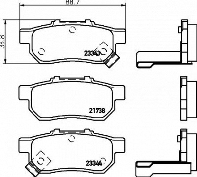 HELLA PAGID 8db355017151 -  Комплект тормозных колодок, дисковый тормоз